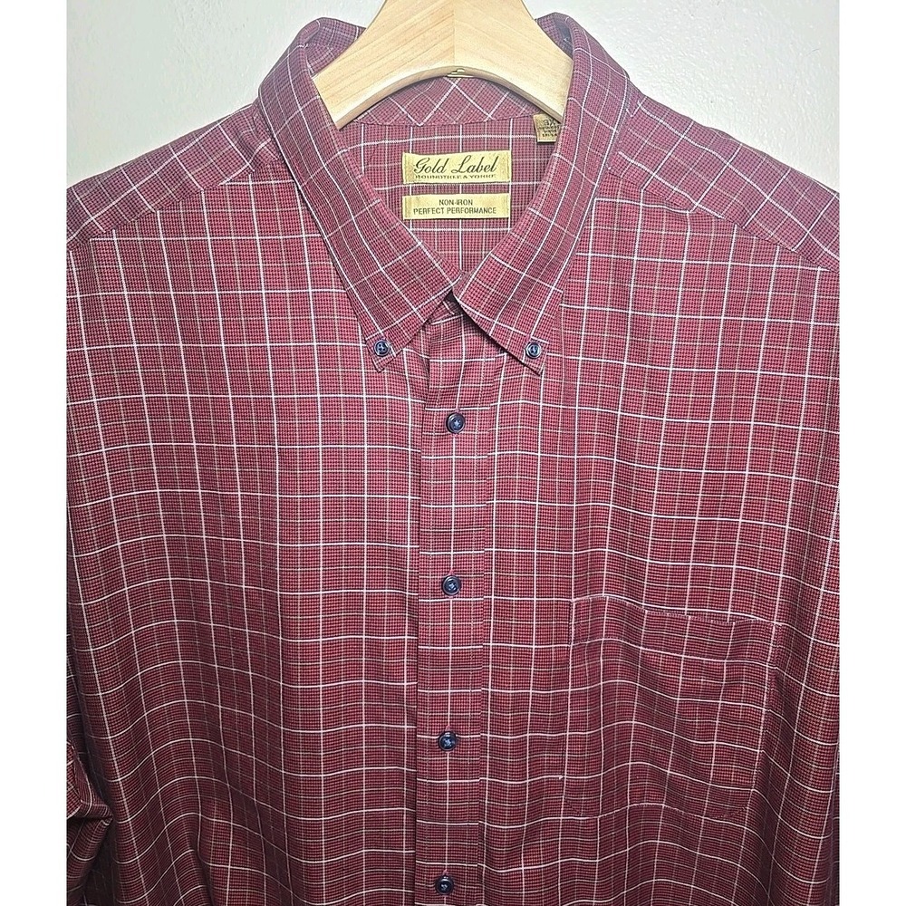 Roundtree & Yorke Gold Label Button-Up Shirt 3XT Tall Mens Non-Iron Performance